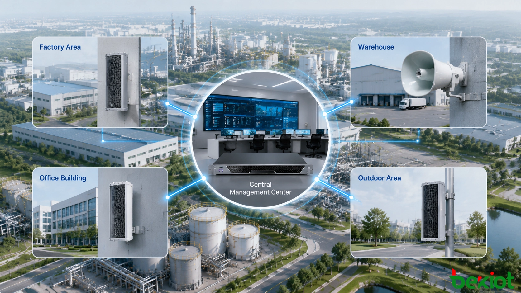 Solution audio réseau industrielle connectée aux systèmes de communication et de commandement d'urgence