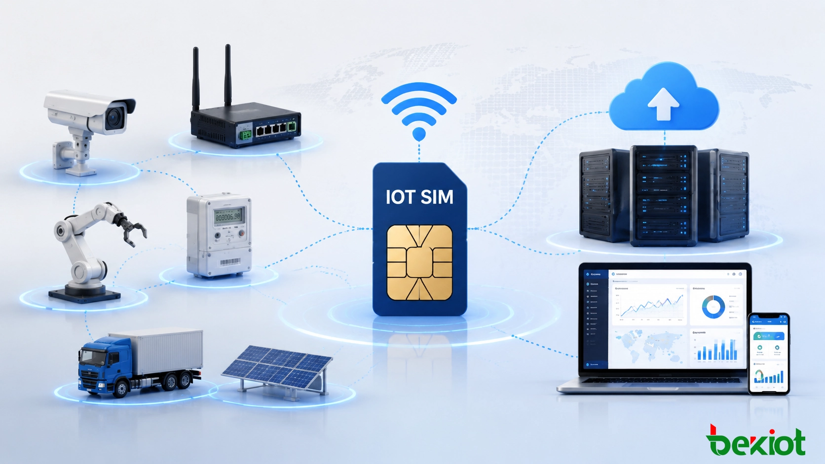 Carte SIM IoT connectant des appareils industriels et des terminaux distants via des réseaux cellulaires