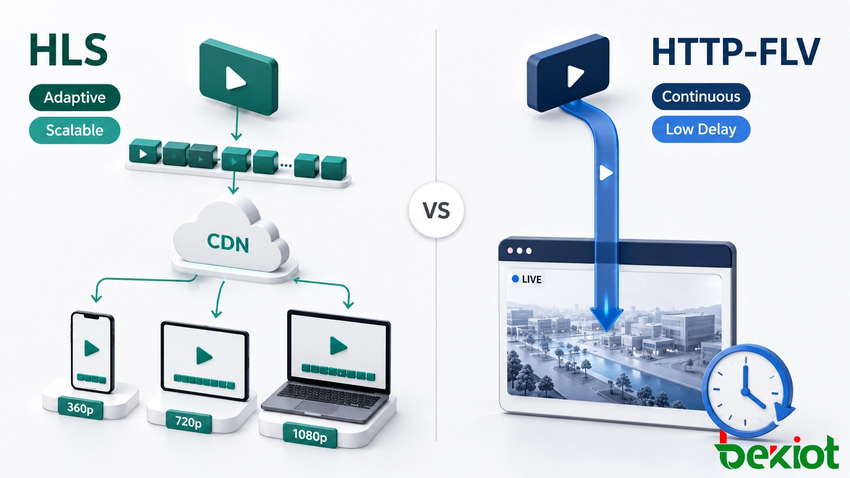 Comparaison de la diffusion segmentée HLS et du streaming continu HTTP-FLV