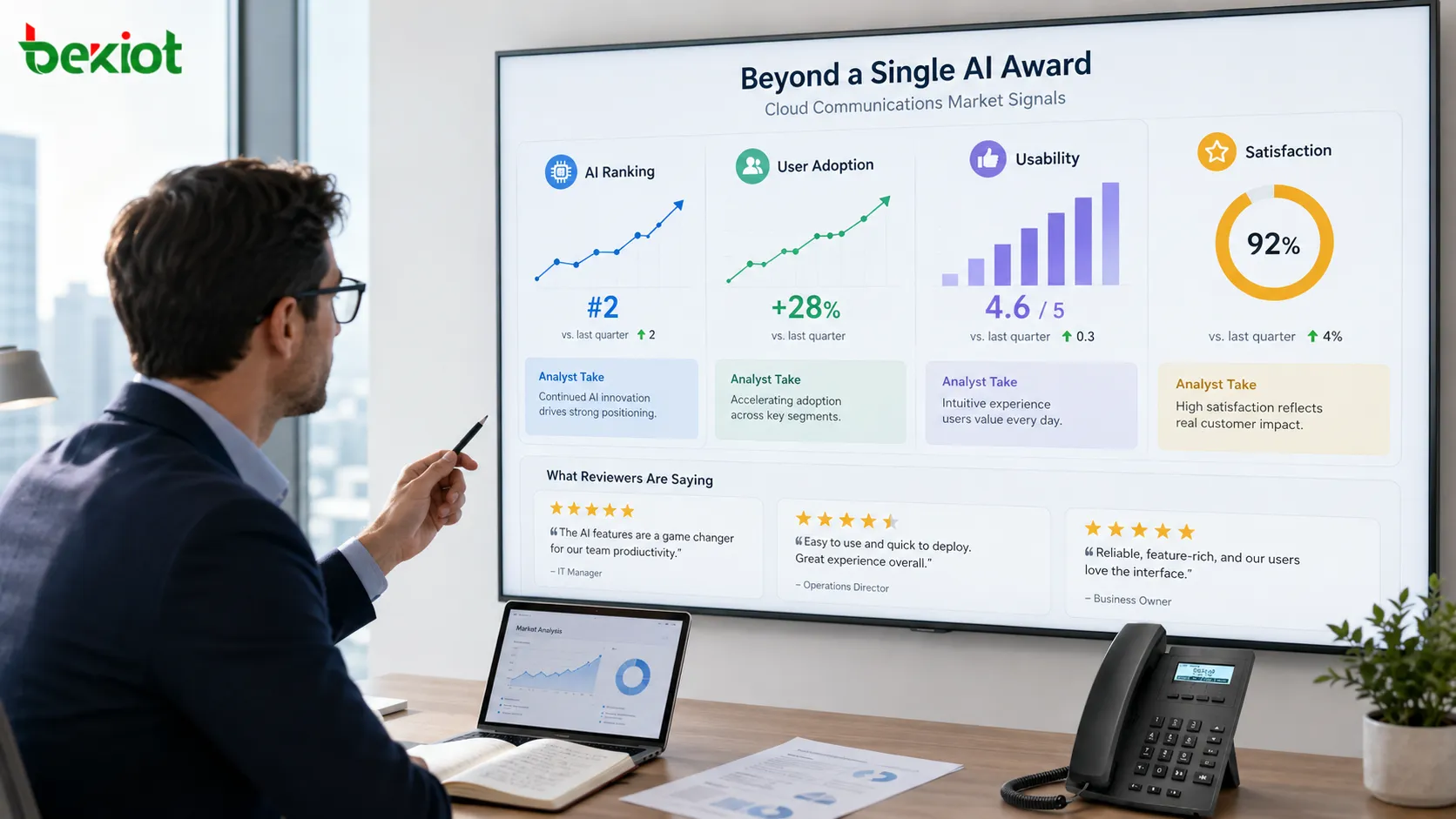 Résultats G2 de Crexendo à l’automne 2026 mettant en avant les classements IA, l’adoption UCaaS et l’évolution des signaux d’achat des communications cloud