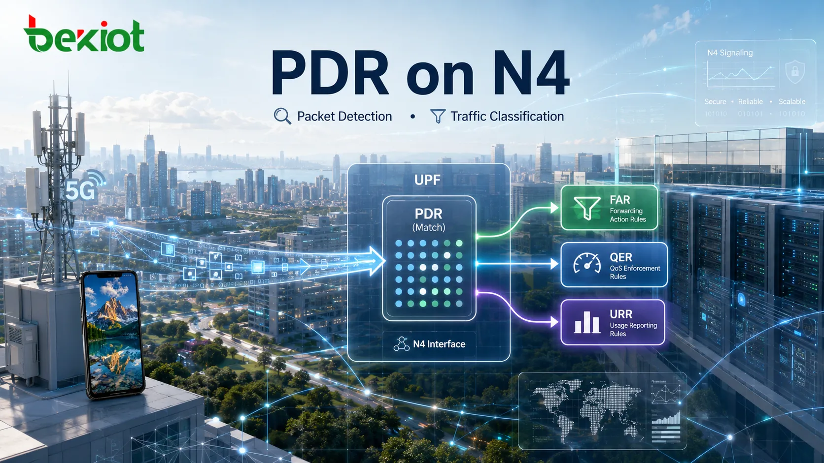 Comment une PDR détecte-t-elle et classe-t-elle les paquets sur l’interface N4 ?