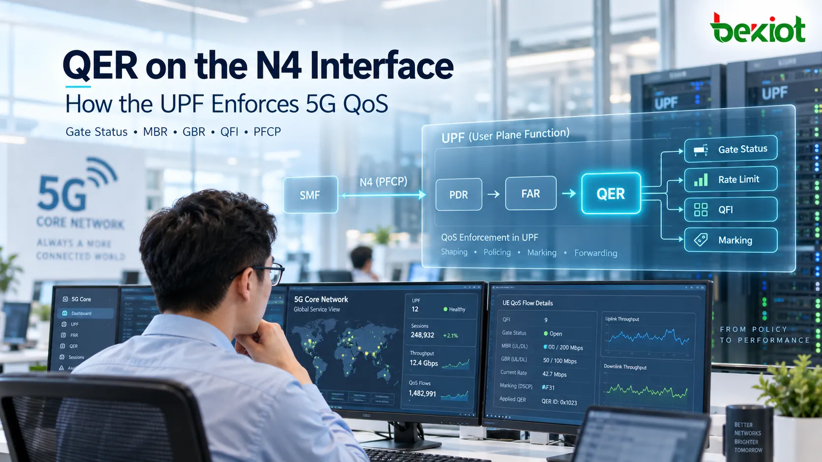 Comment QER applique-t-elle la QoS 5G dans l’UPF via l’interface N4 ?