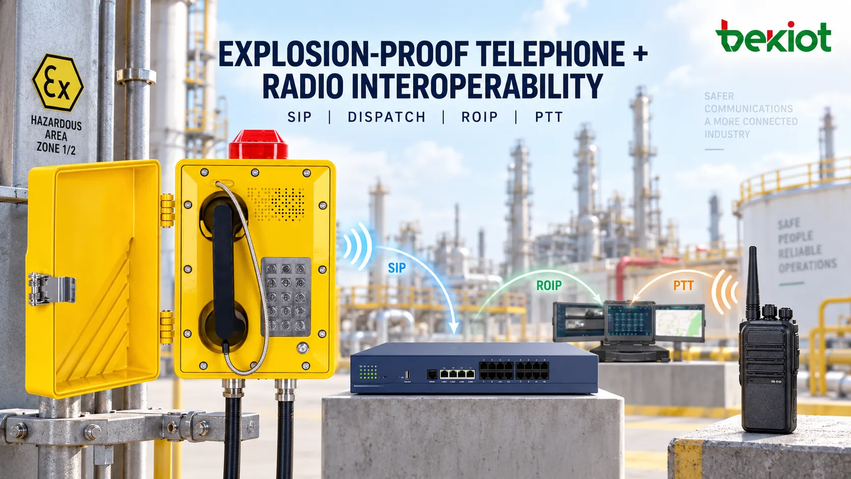 Comment les téléphones antidéflagrants interopèrent-ils avec les systèmes radio ?