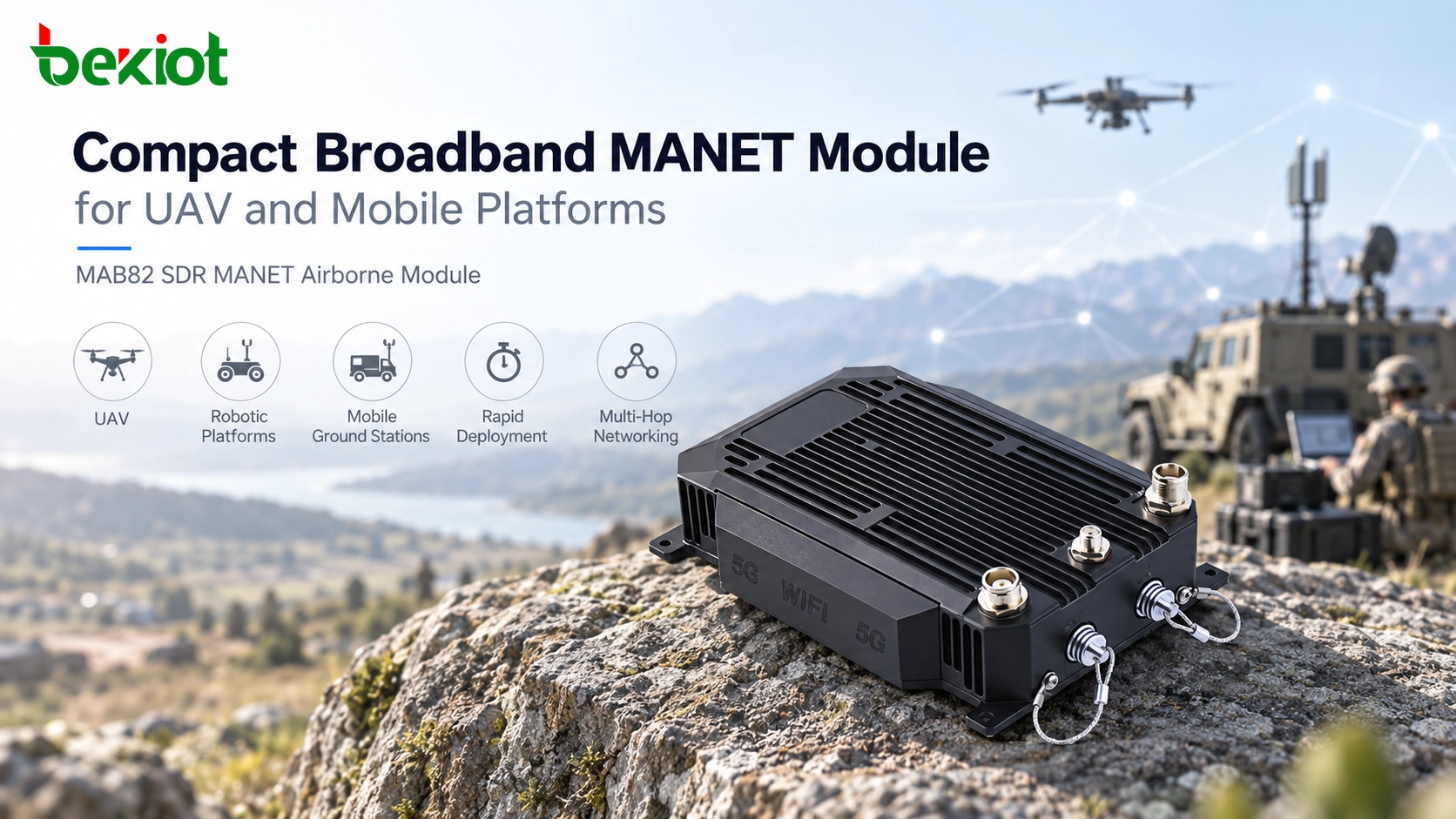 Vue du produit module aéroporté SDR MANET MAB82
