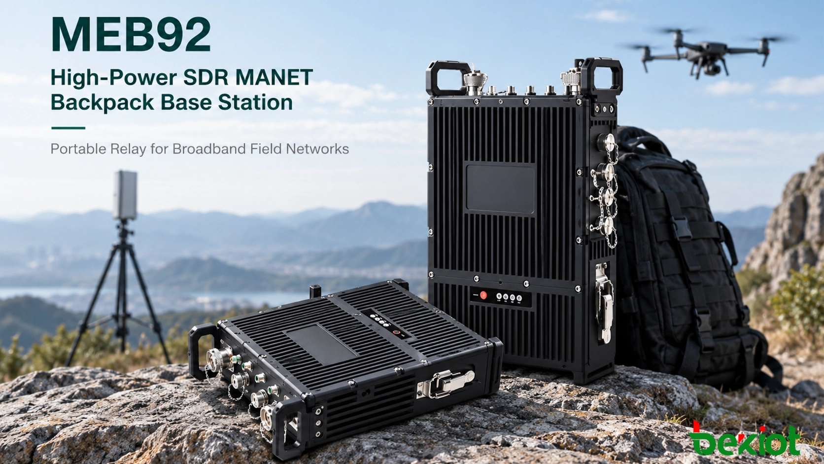 Vue du produit station de base dorsale SDR MANET MEB92 haute puissance