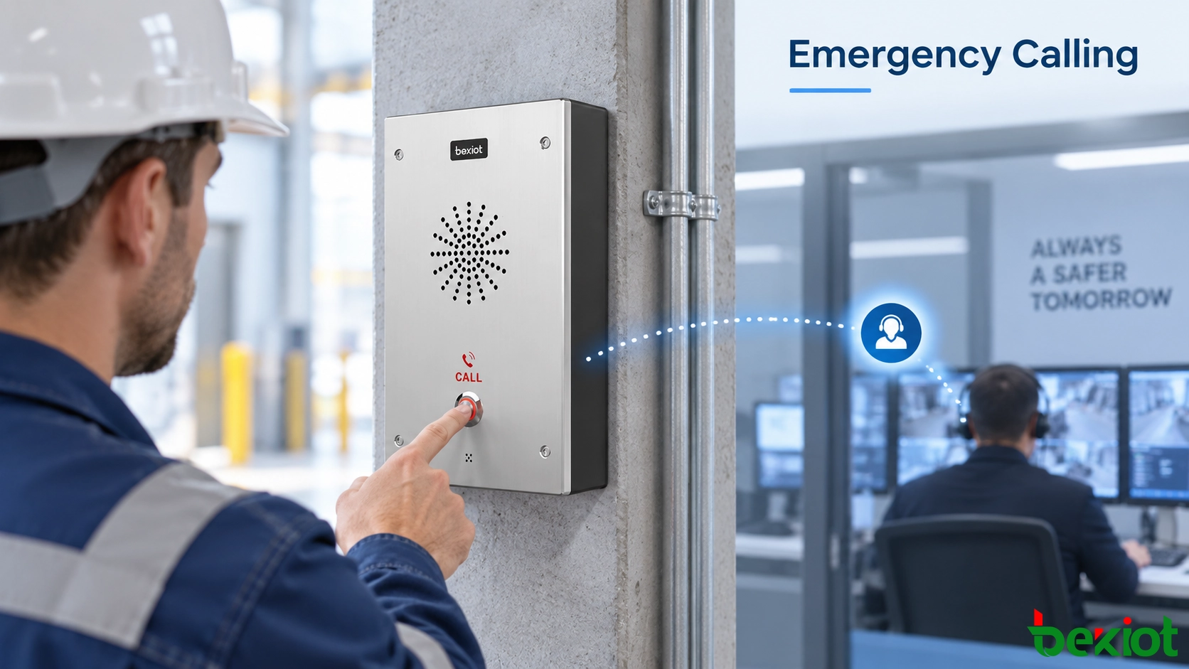 Interphone SOS fournissant un point d’appel d’urgence dans une infrastructure de transport