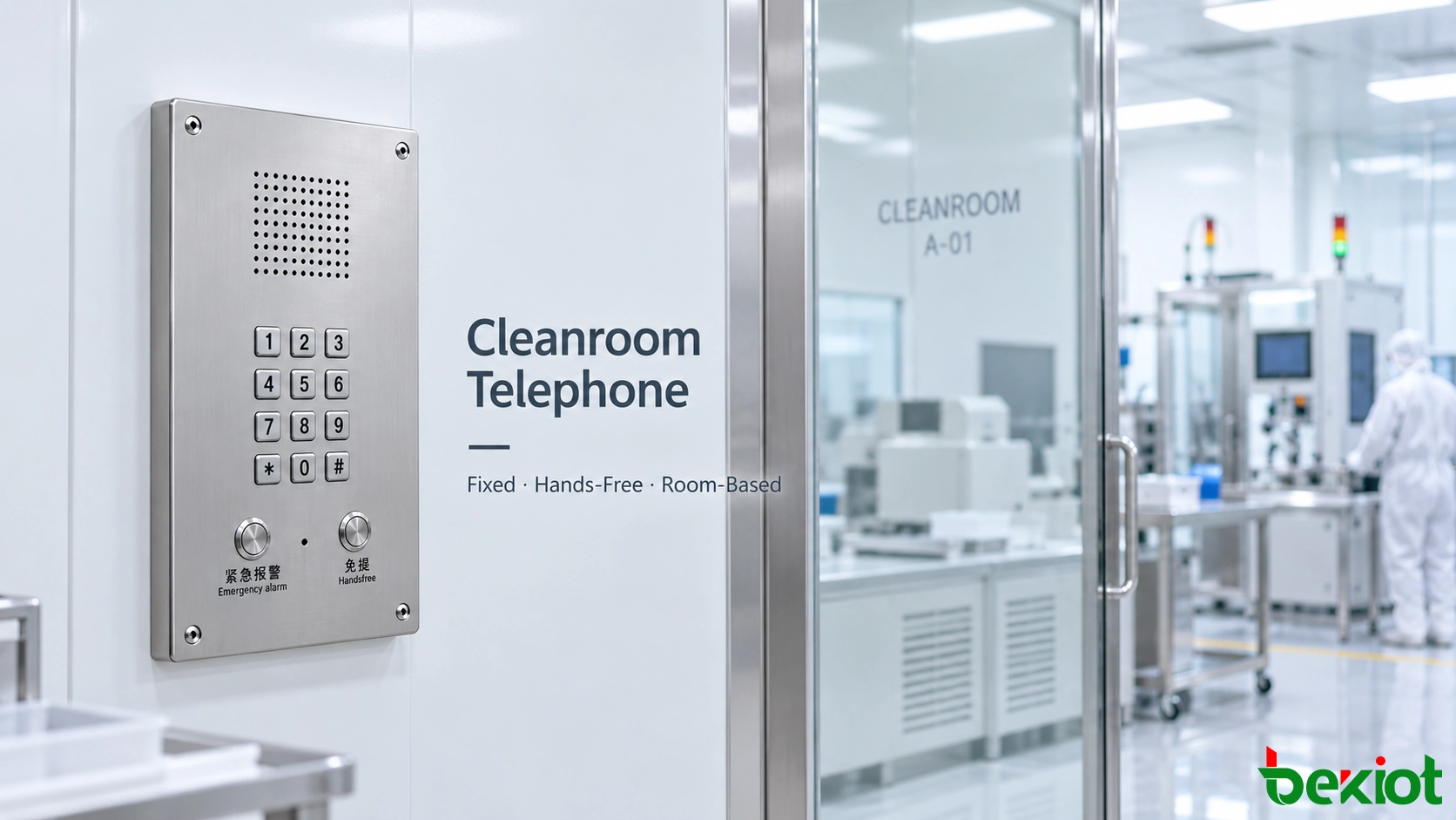 Téléphone fixe pour salle blanche comparé à un téléphone de bureau conventionnel