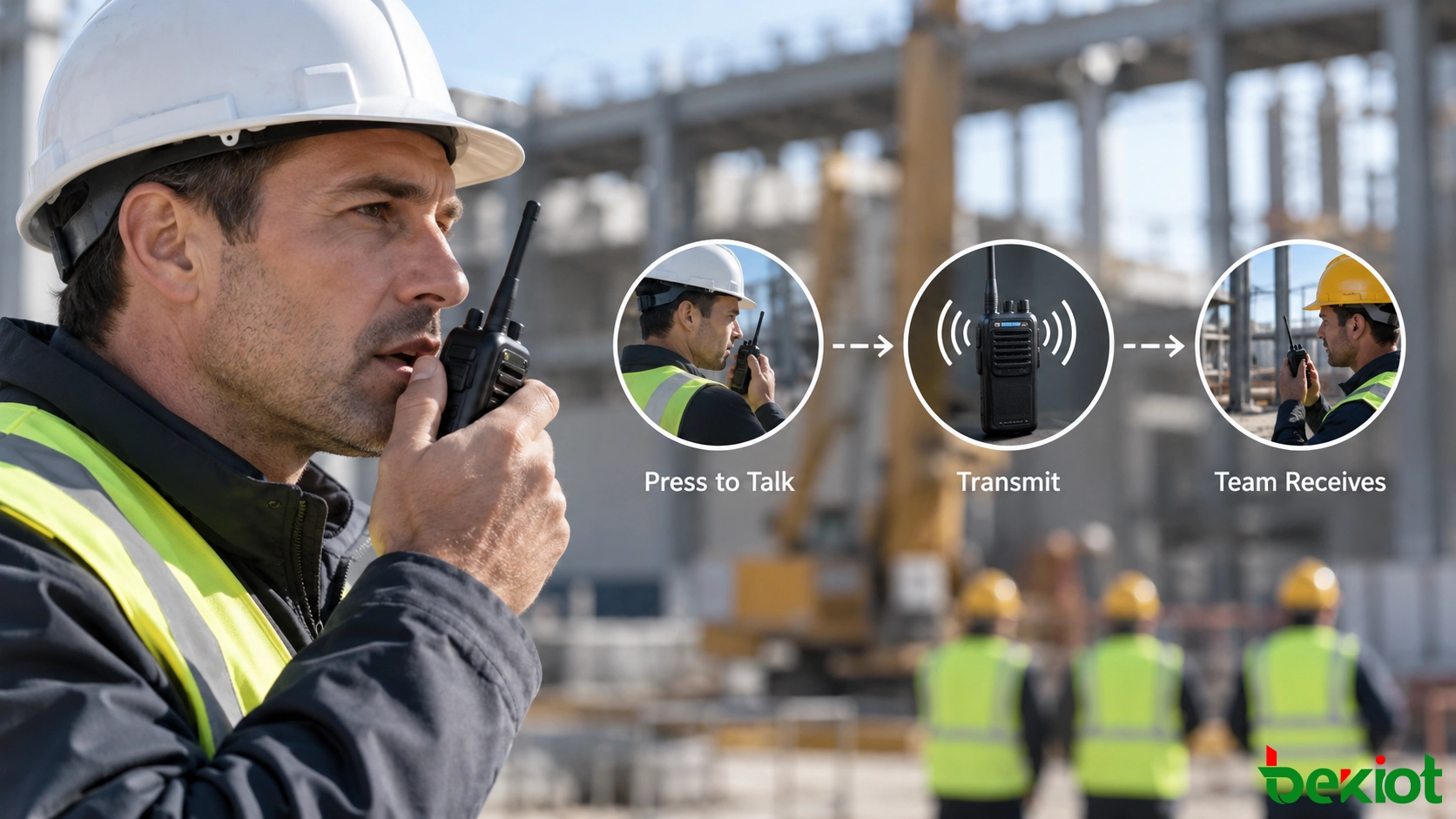 Flux de communication radio bidirectionnelle PTT entre équipes de terrain