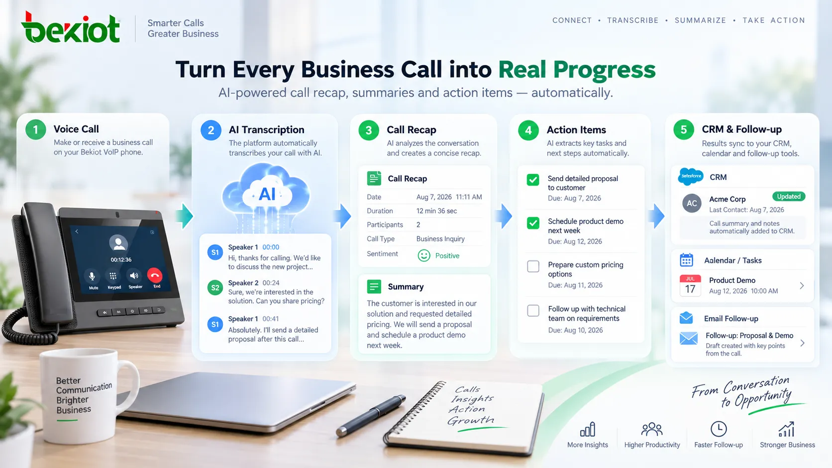 Sélection Business VoIP en 2026 évaluant Calling, AI Call Summary, les portails d’administration, les terminaux SIP, l’intégration CRM, la sécurité et le chemin de migration de Unified Communications vers Contact Center