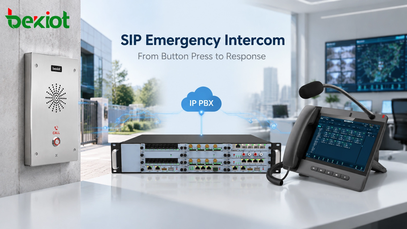 Flux d'appel d'interphone d'urgence SIP : de l'appui sur le bouton à la réponse
