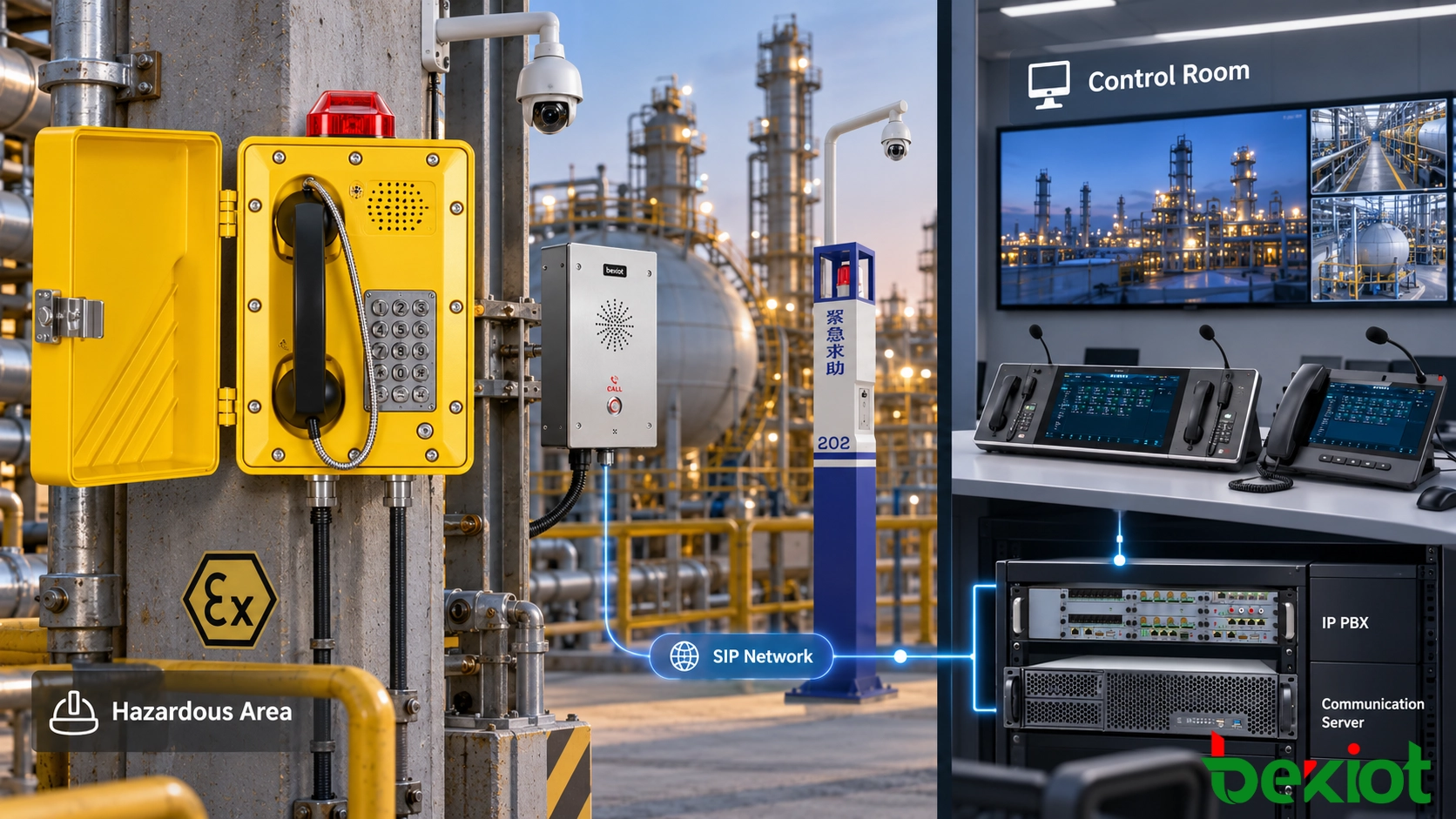 Architecture et déploiement d'un système intégrant interphones d'urgence SIP, vidéosurveillance et alarmes